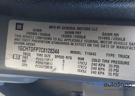 2012 Chevrolet Colorado 2Lt z USA, uszkodzony, nr VIN 1GCHTDFP7C8128344